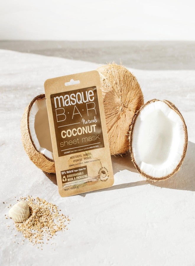 masque BAR Korean Coconut Sheet Mask, Biodegradable Mask & Packaging, Moisturizing & Hydrating Sheet Mask - Image 3